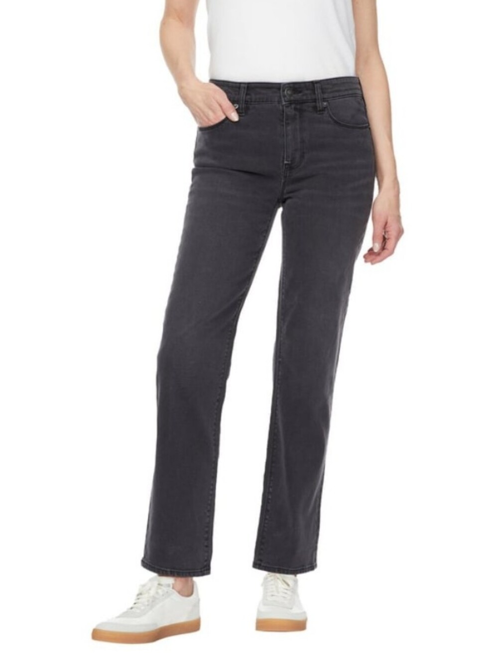 Hudson Woman's Black Wash Straight Leg Jeans